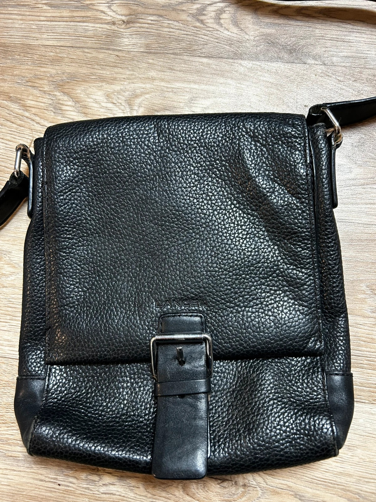 Lancel femme sac bandoulière cuir grainé noir crossbody messenger vintage – Lancel 3