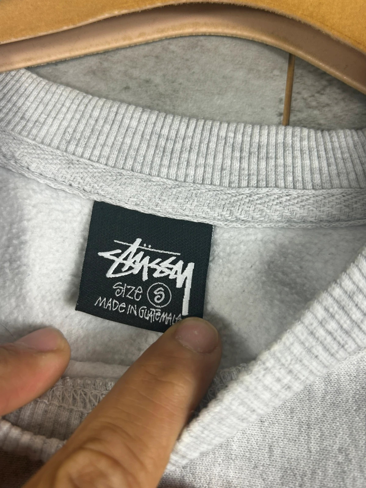 Stussy Hommes pull crewneck Sweat Logo International 1980 Taille S Gris Chiné Streetwear Skate – Stüssy – taille S 5