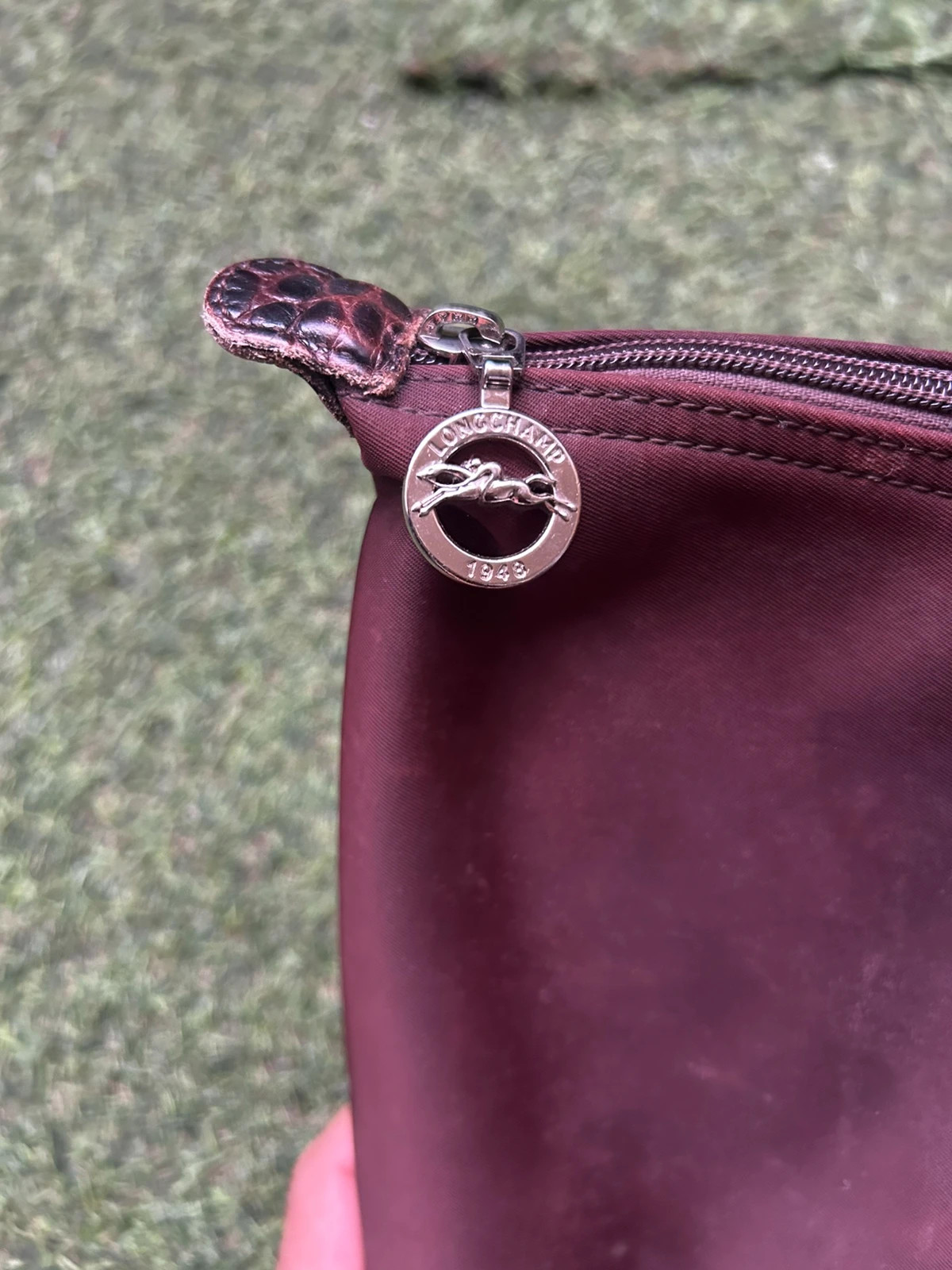 Longchamp Le Pliage femme sac cabas nylon cuir bordeaux croco vintage made in France – Longchamp 4