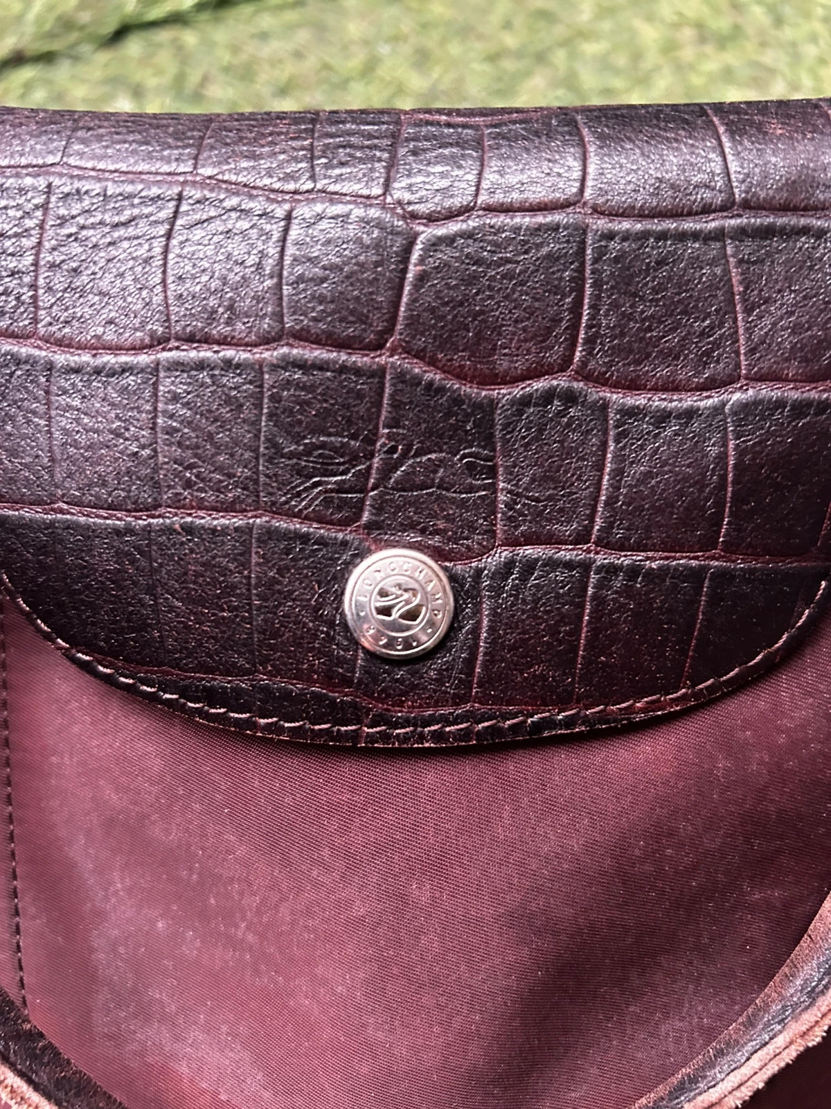 Longchamp Le Pliage femme sac cabas nylon cuir bordeaux croco vintage made in France – Longchamp 5