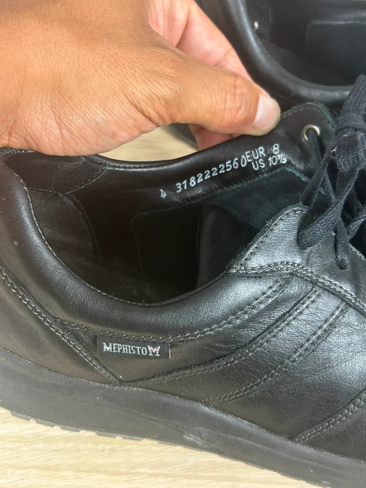 Mephisto hommes chaussures en cuir noir T42 confort walking ville premium – Mephisto – taille 42 5