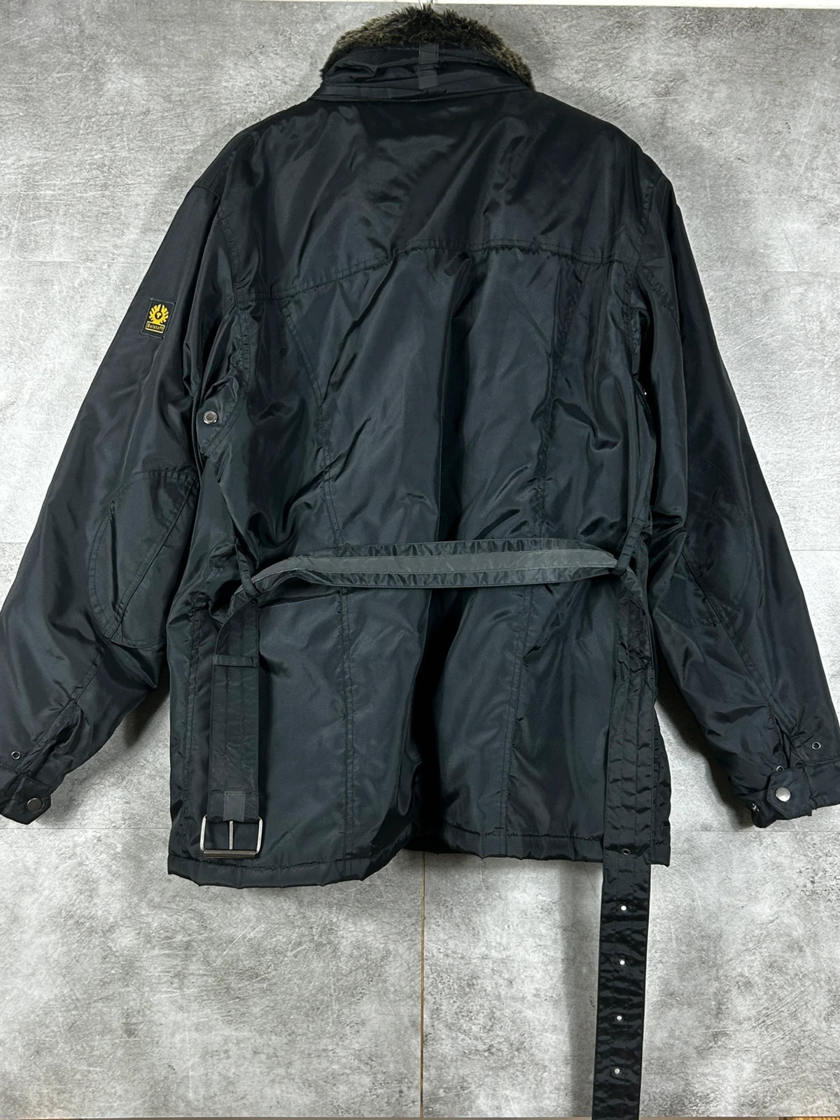 Belstaff Trialmaster homme XXL veste moto ceinturée doublée col fourrure noir vintage – Belstaff – taille XXL 2