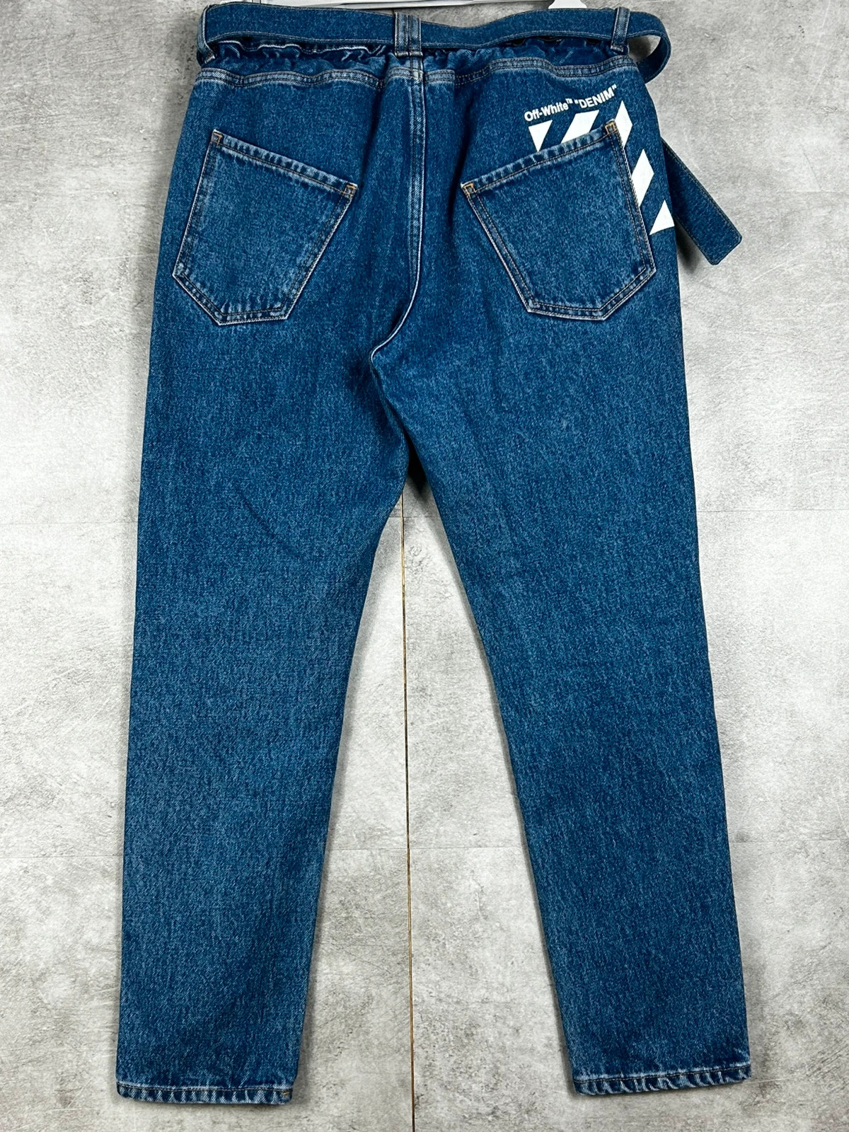 Off-White Femmes Jean Taille 28 Ceinture Belt Denim Bleu Logo Virgil Abloh Streetwear Luxe – Off-White – taille M / 38 / 10 2