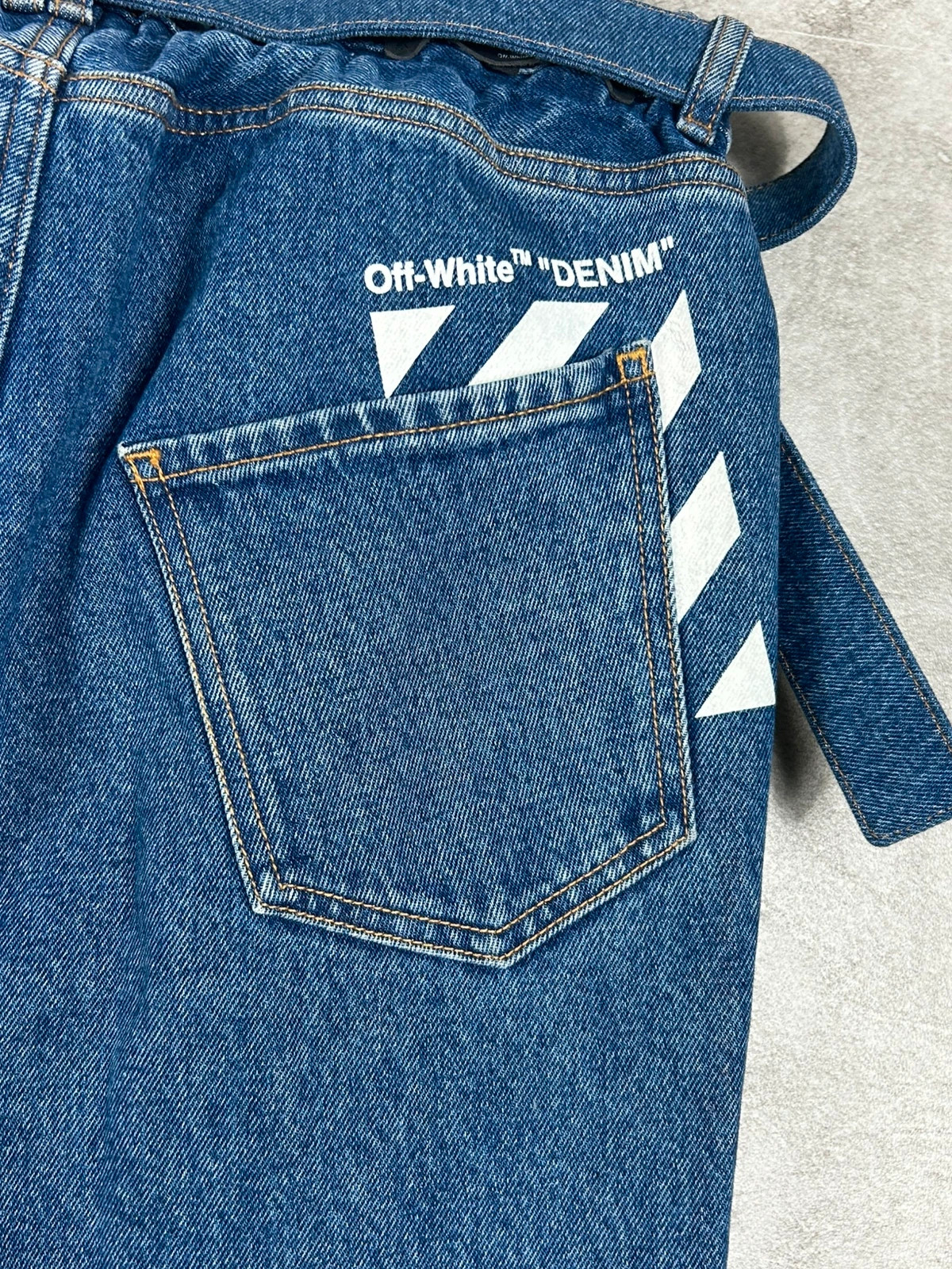 Off-White Femmes Jean Taille 28 Ceinture Belt Denim Bleu Logo Virgil Abloh Streetwear Luxe – Off-White – taille M / 38 / 10 4