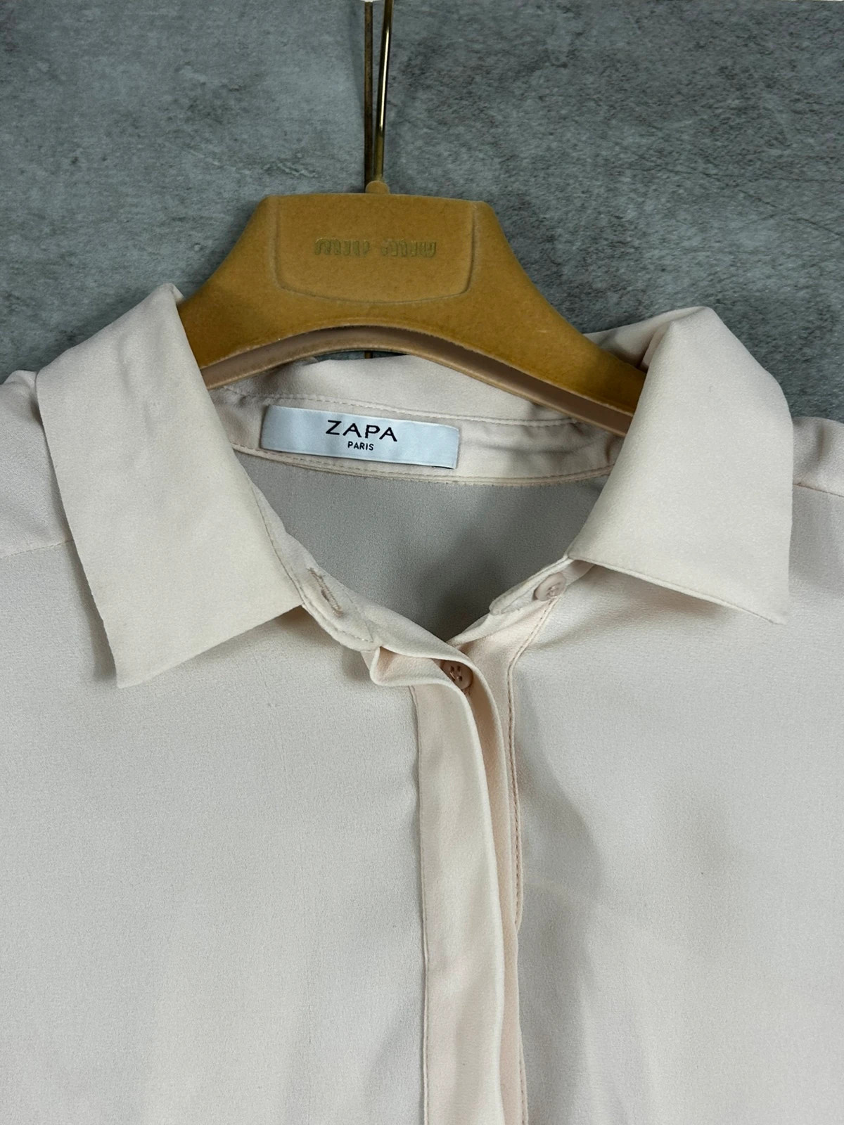 Zapa Femmes Chemise Fluide Oversize Taille 34 Beige Poudré Nude Chic Minimaliste – ZAPA – taille XS / 34 / 6 3