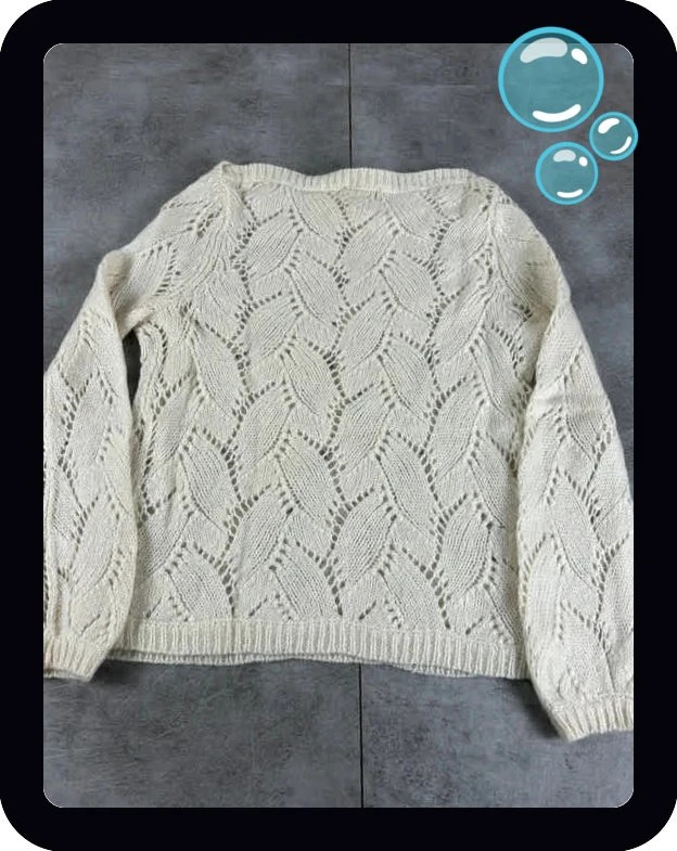 Sézane femmes pull d'hiver écru mohair ajouré maille S laine mérinos bohème – Sézane – taille S / 36 / 8 5