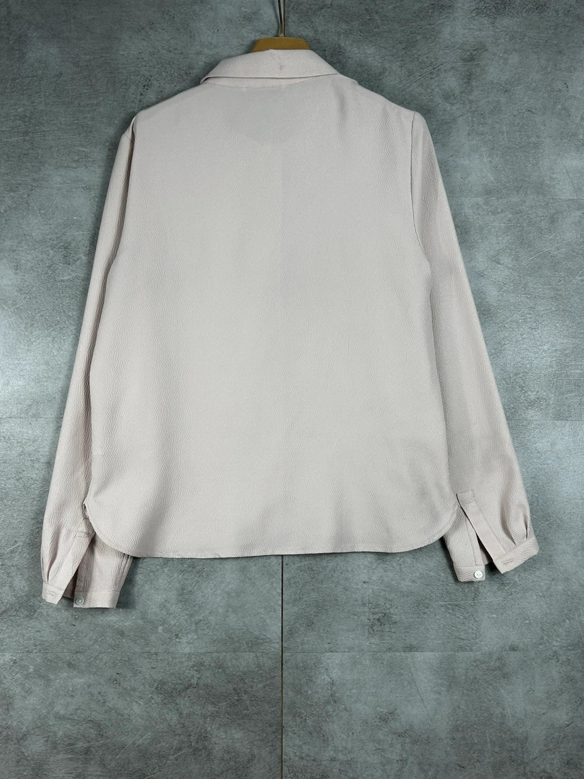 Zapa Femmes Chemise Texturée Taille 38 Beige Poudré Nude Chic Minimaliste Habillée – ZAPA – taille M / 38 / 10 2