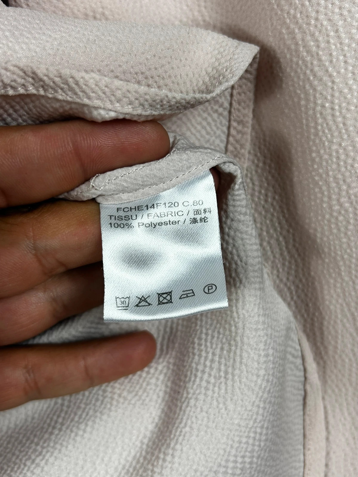 Zapa Femmes Chemise Texturée Taille 38 Beige Poudré Nude Chic Minimaliste Habillée – ZAPA – taille M / 38 / 10 4