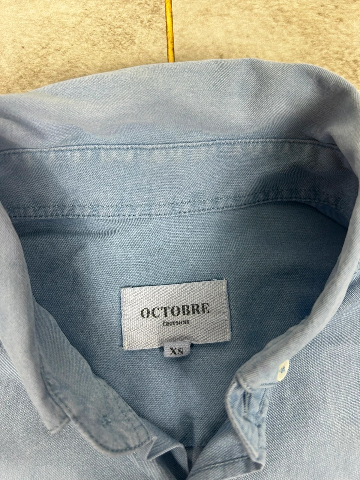 Octobre Editions homme chemise XS bleu coton col boutonne casual chic – Octobre Editions – taille XS 5