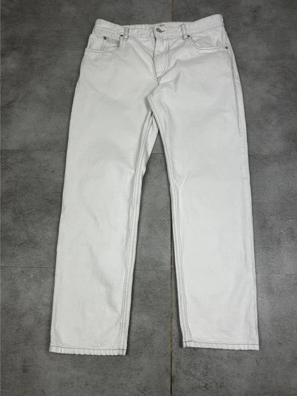isabel marant femme jean droit coupe slim taille 38 denim blanc vintage – Isabel Marant – taille M / 38 / 10 2