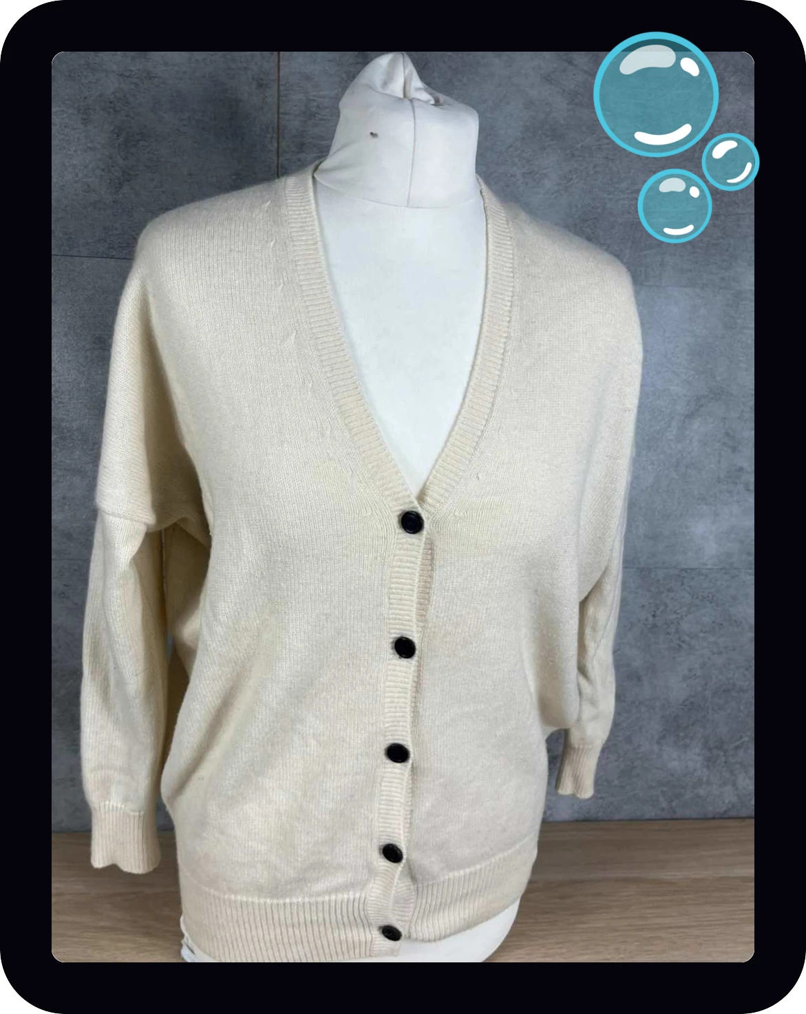 Eric Bompard femmes cardigan oversize cachemire beige taille S gilet boutons laine luxe doux