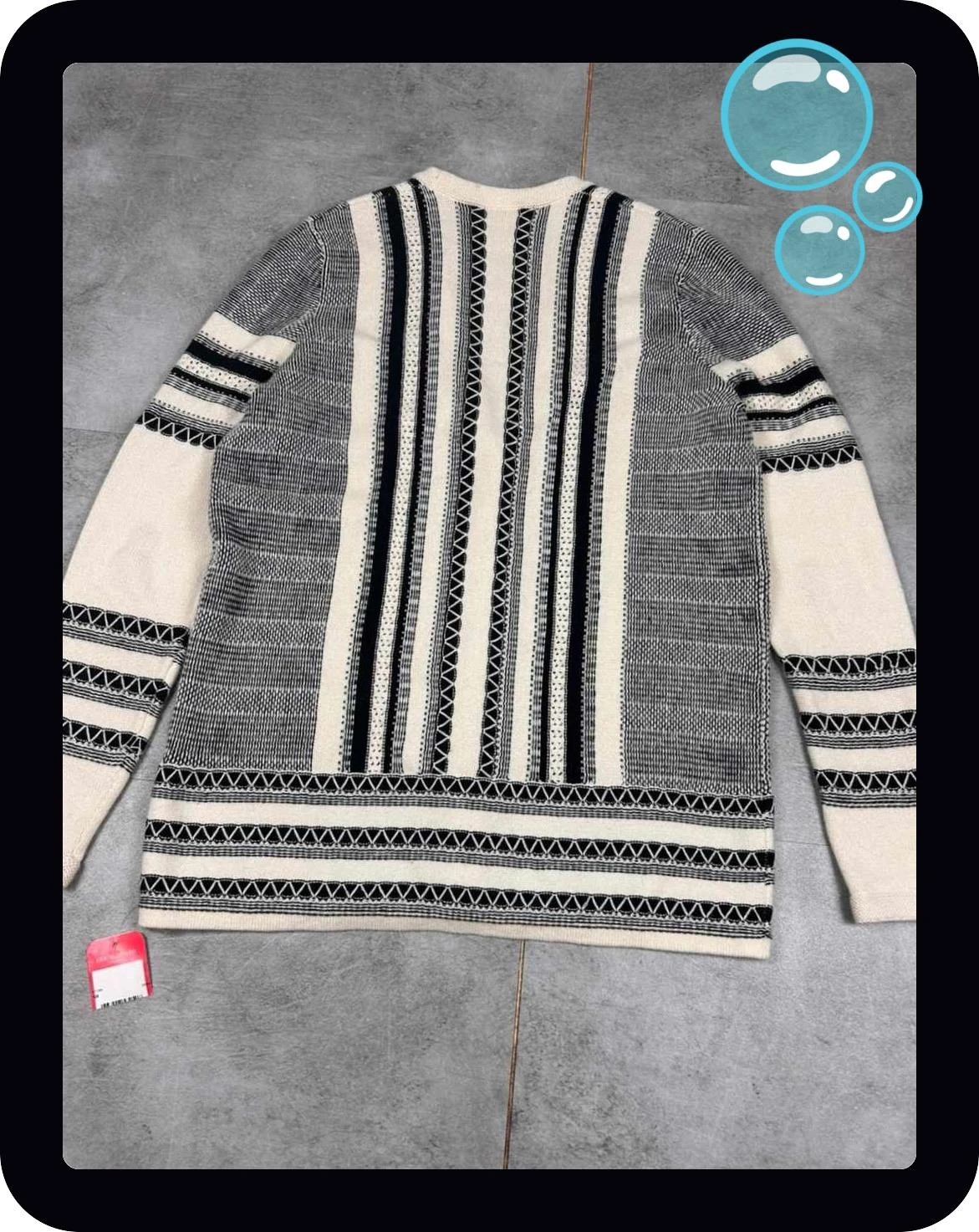 Eric Bompard femmes gilet cardigan col V taille M coton cachemire écru noir motifs – Eric Bompard – taille M / 38 / 10 2
