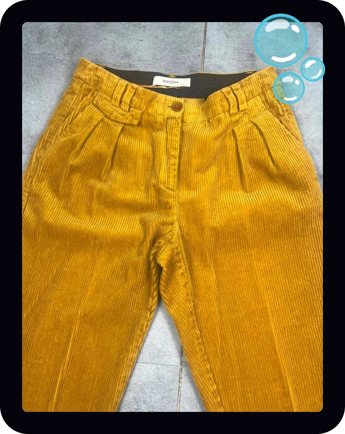 sessùn femmes pantalon coupe droite velours côtelé taille estimée S M coupe droite moutarde – Sessun – taille S / 36 / 8 4