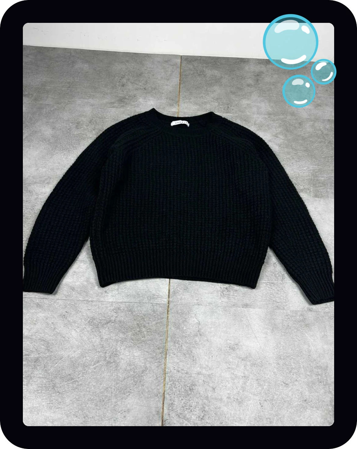Sandro femme pull laine merinos noir maille épaisse gaufré coupe courte – Sandro – taille S / 36 / 8 2