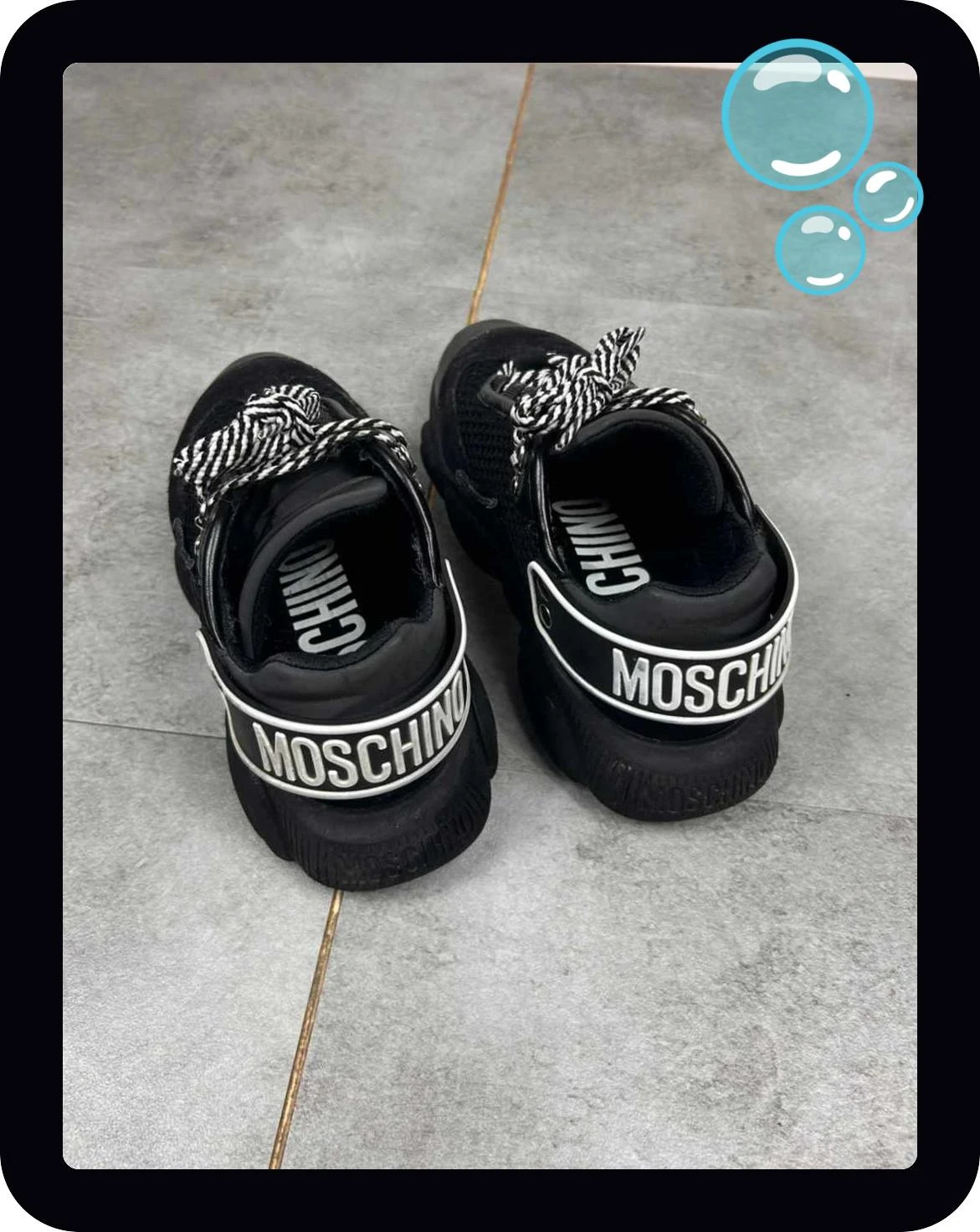 Moschino femme sneakers teddy taille 36 noire plateforme lacets zebre designer – Moschino – taille 36 2