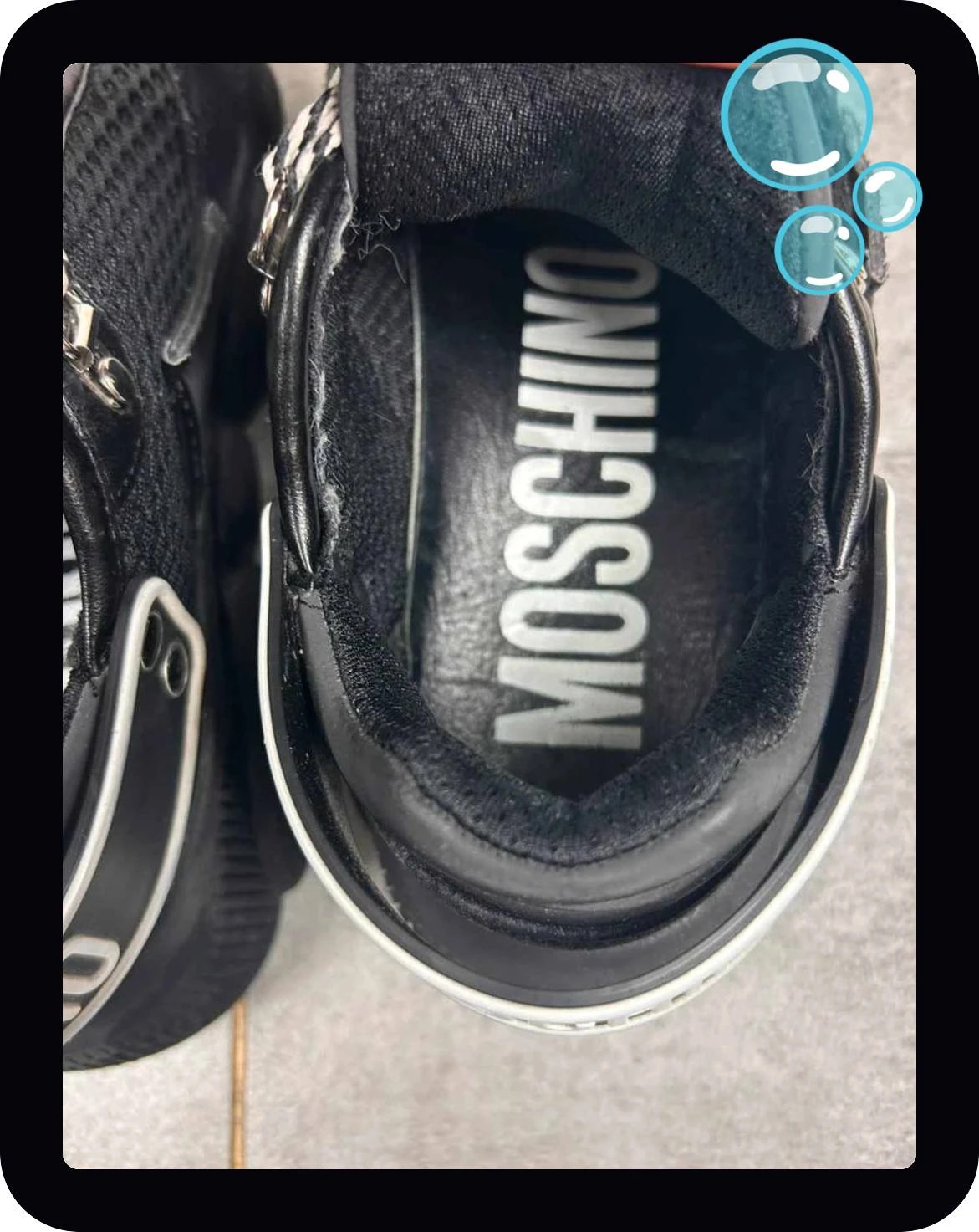 Moschino femme sneakers teddy taille 36 noire plateforme lacets zebre designer – Moschino – taille 36 4