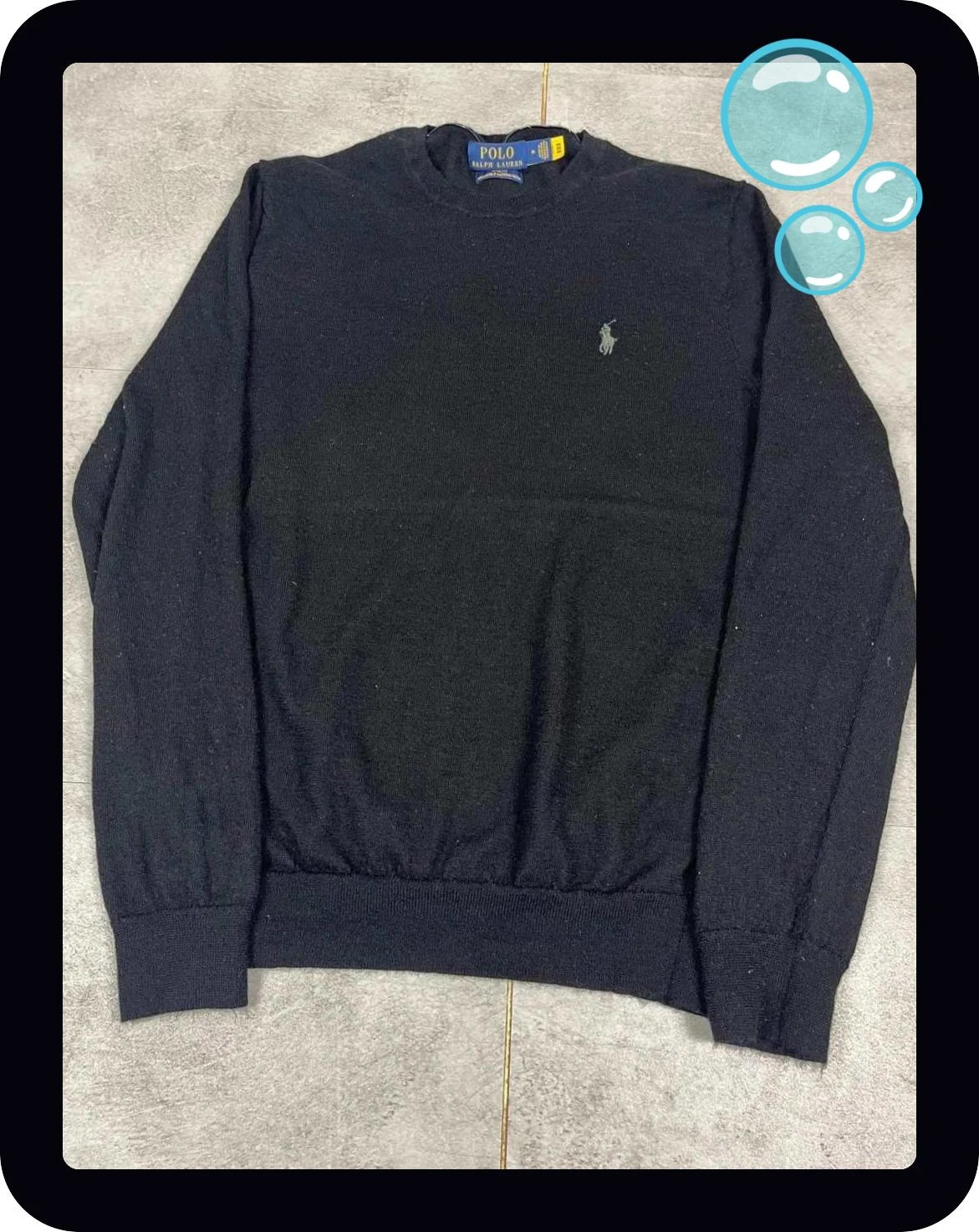 Ralph Lauren hommes slim fit M laine merino pull noir classique – Ralph Lauren – taille M 2