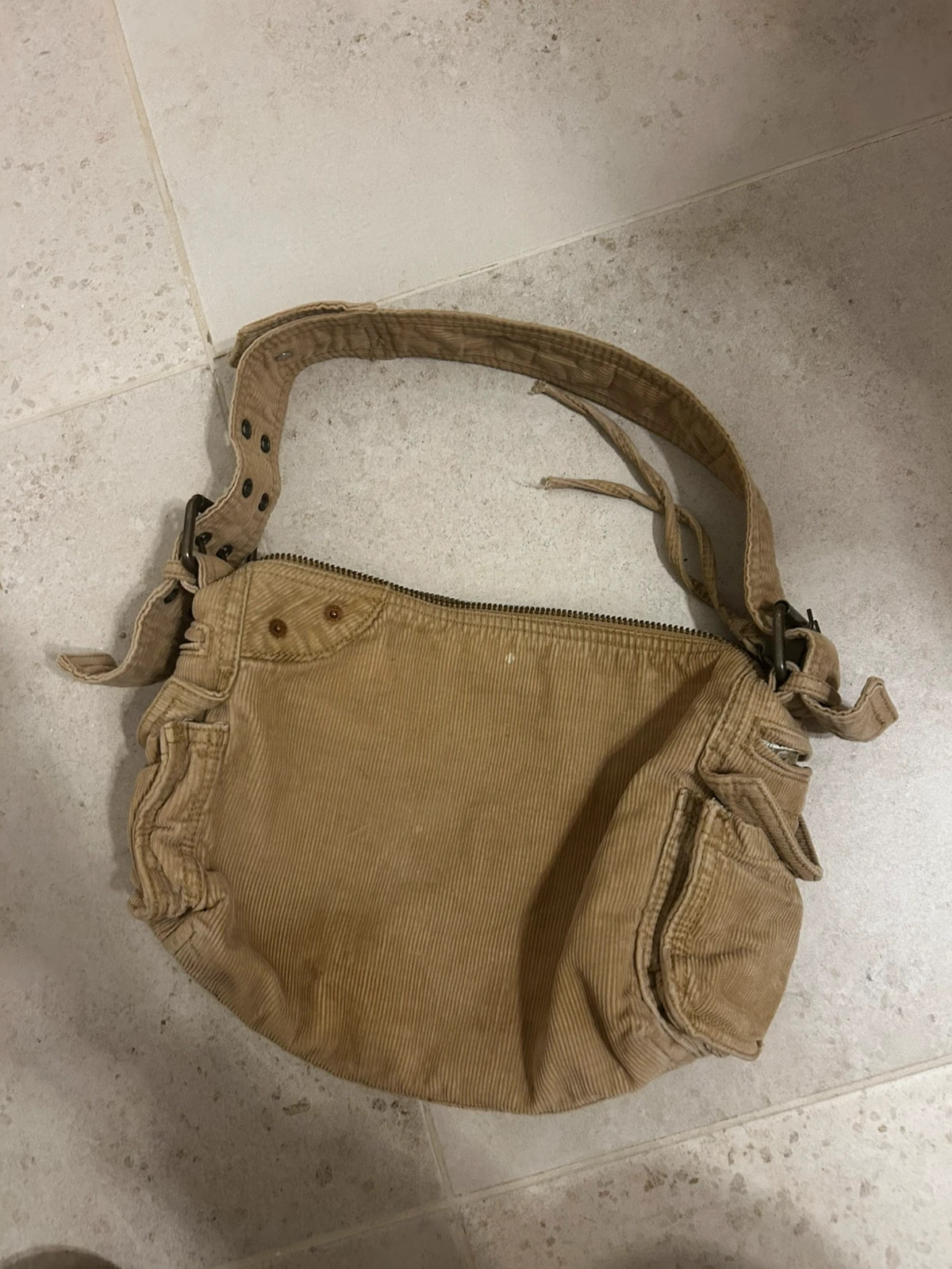 Sac Gap velours côtelé beige bandoulière vintage y2k multi poches – GAP 2