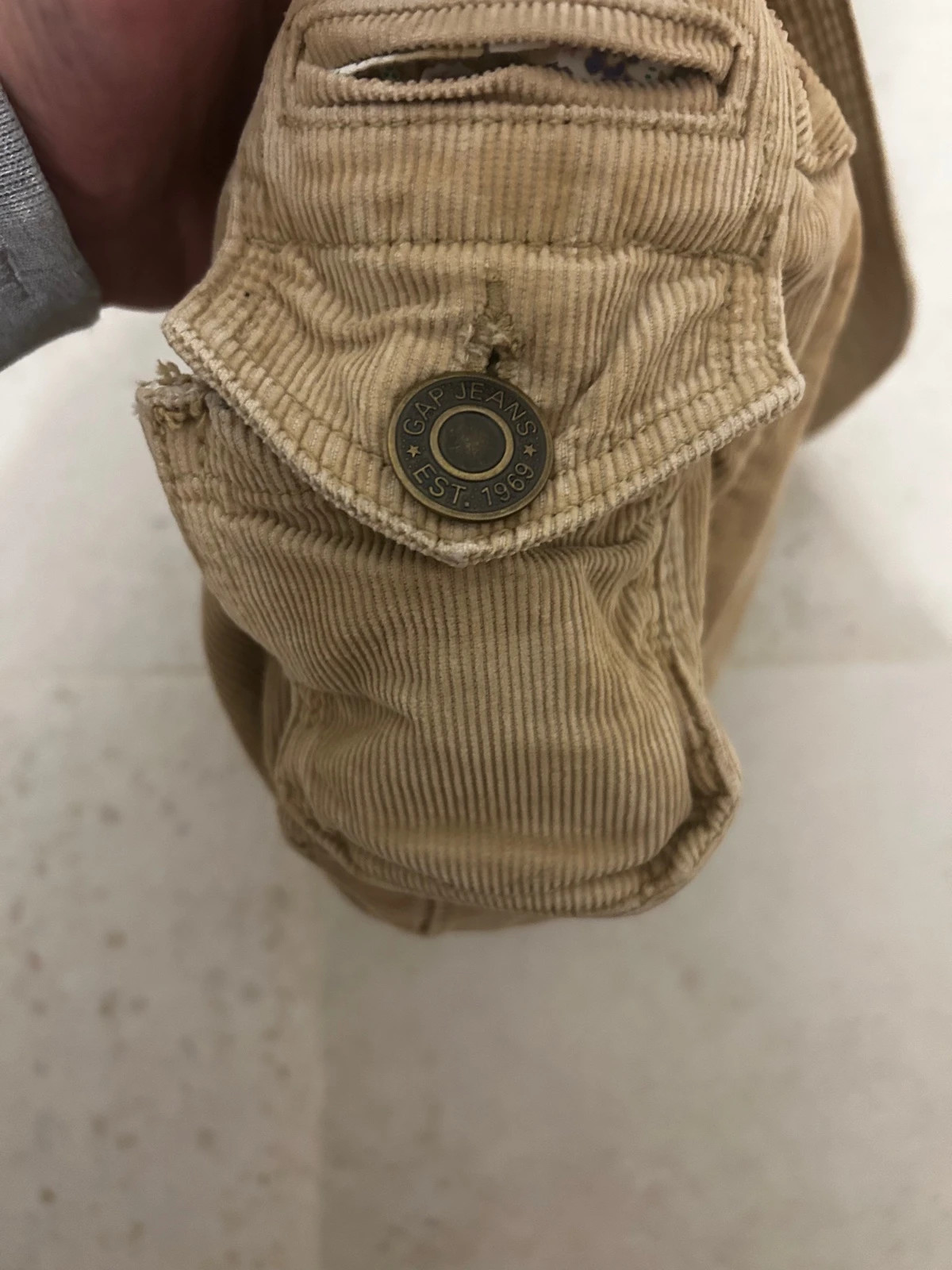Sac Gap velours côtelé beige bandoulière vintage y2k multi poches – GAP 5