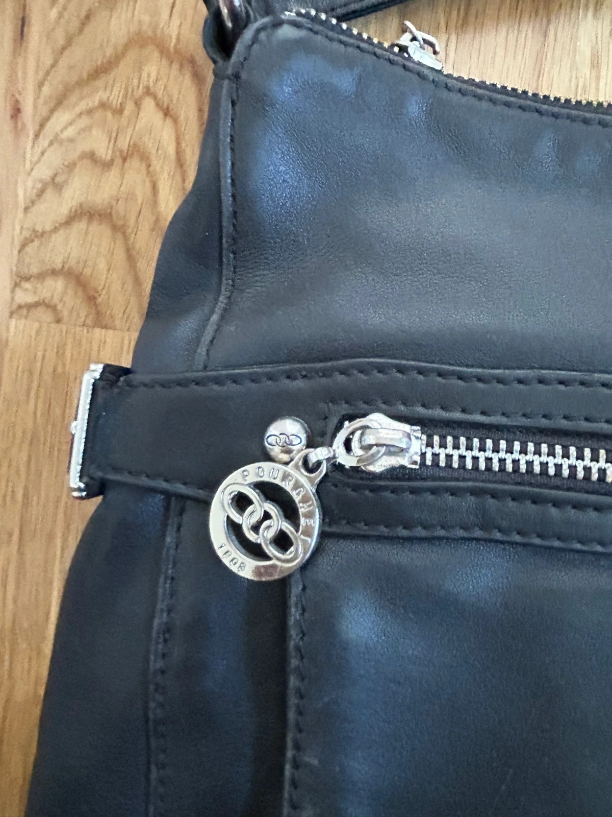 Pourchet femmes sac cuir noir avec porte monnaie bandoulière vintage paris épaule chic – Pourchet 3