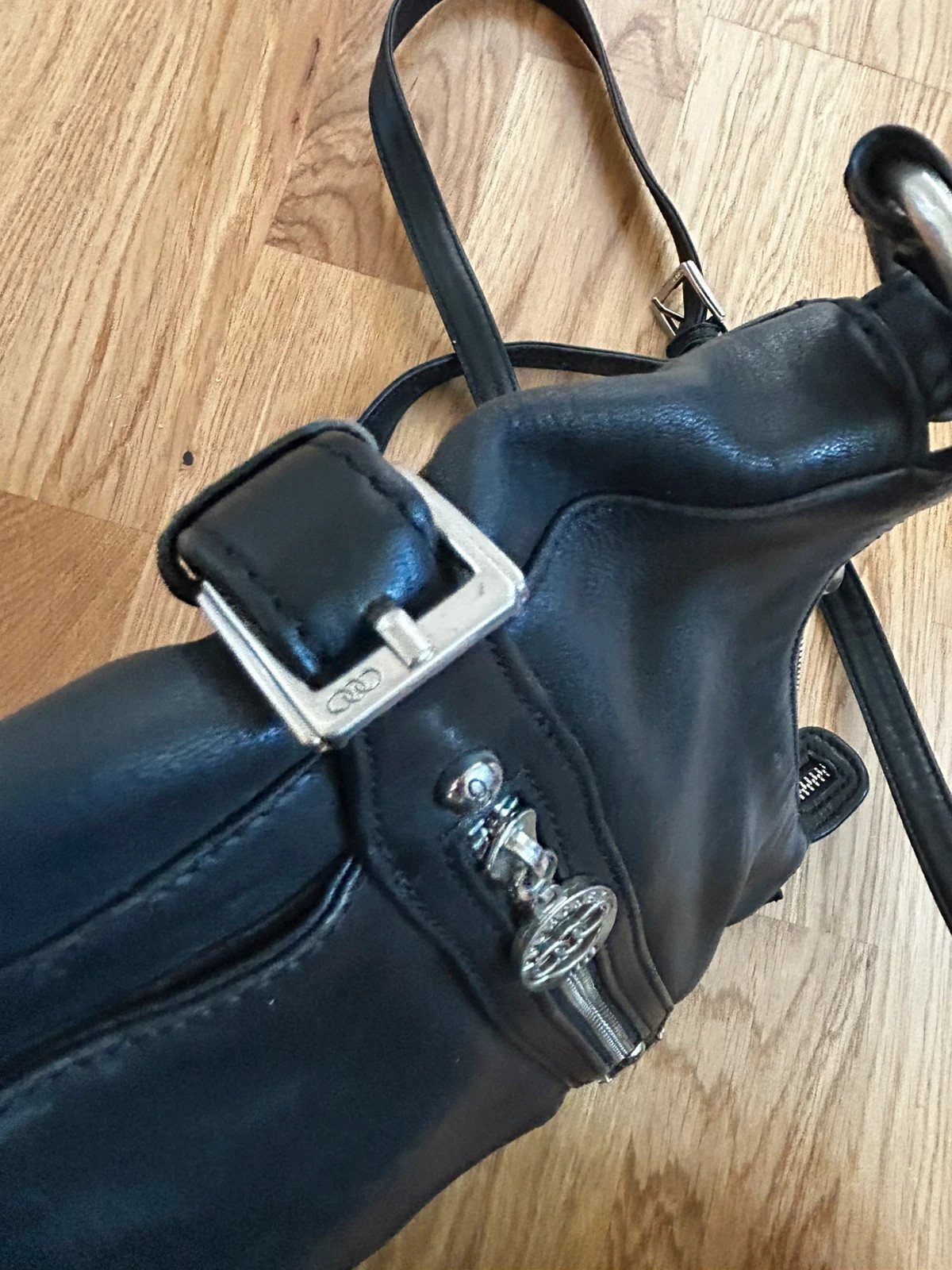 Pourchet femmes sac cuir noir avec porte monnaie bandoulière vintage paris épaule chic – Pourchet 5