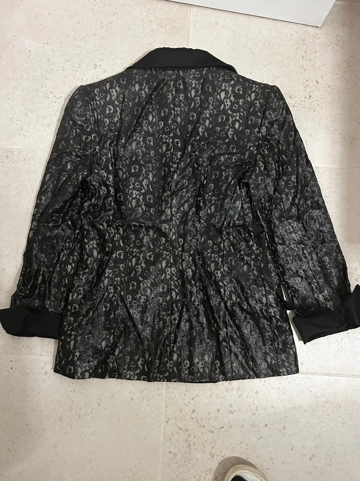 Pierre Balmain femmes blazer dentelle noire structuré chic élégant manches volumineuses couture – Pierre Balmain – taille M / 38 / 10 2