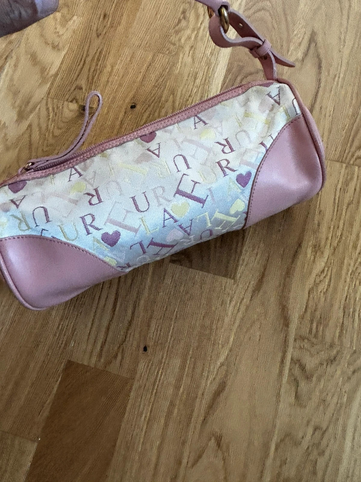 Furla femme sac baguette rose cuir et toile monogram vintage épaule élégant – Furla 4