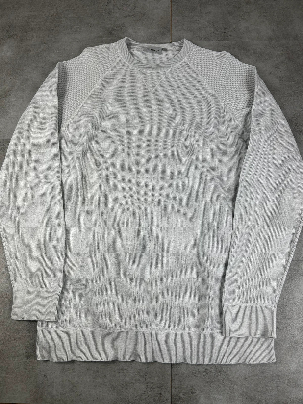 Carhartt homme Chase Sweater XL pull gris clair coton épais streetwear workwear logo brodé – Carhartt – taille XL 2
