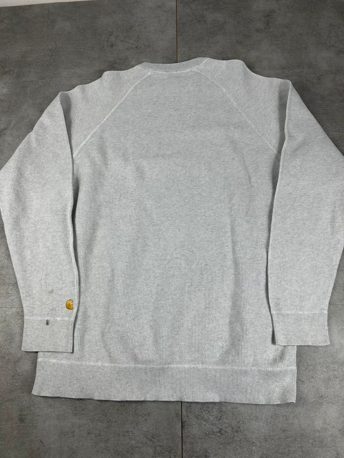 Carhartt homme Chase Sweater XL pull gris clair coton épais streetwear workwear logo brodé – Carhartt – taille XL 3