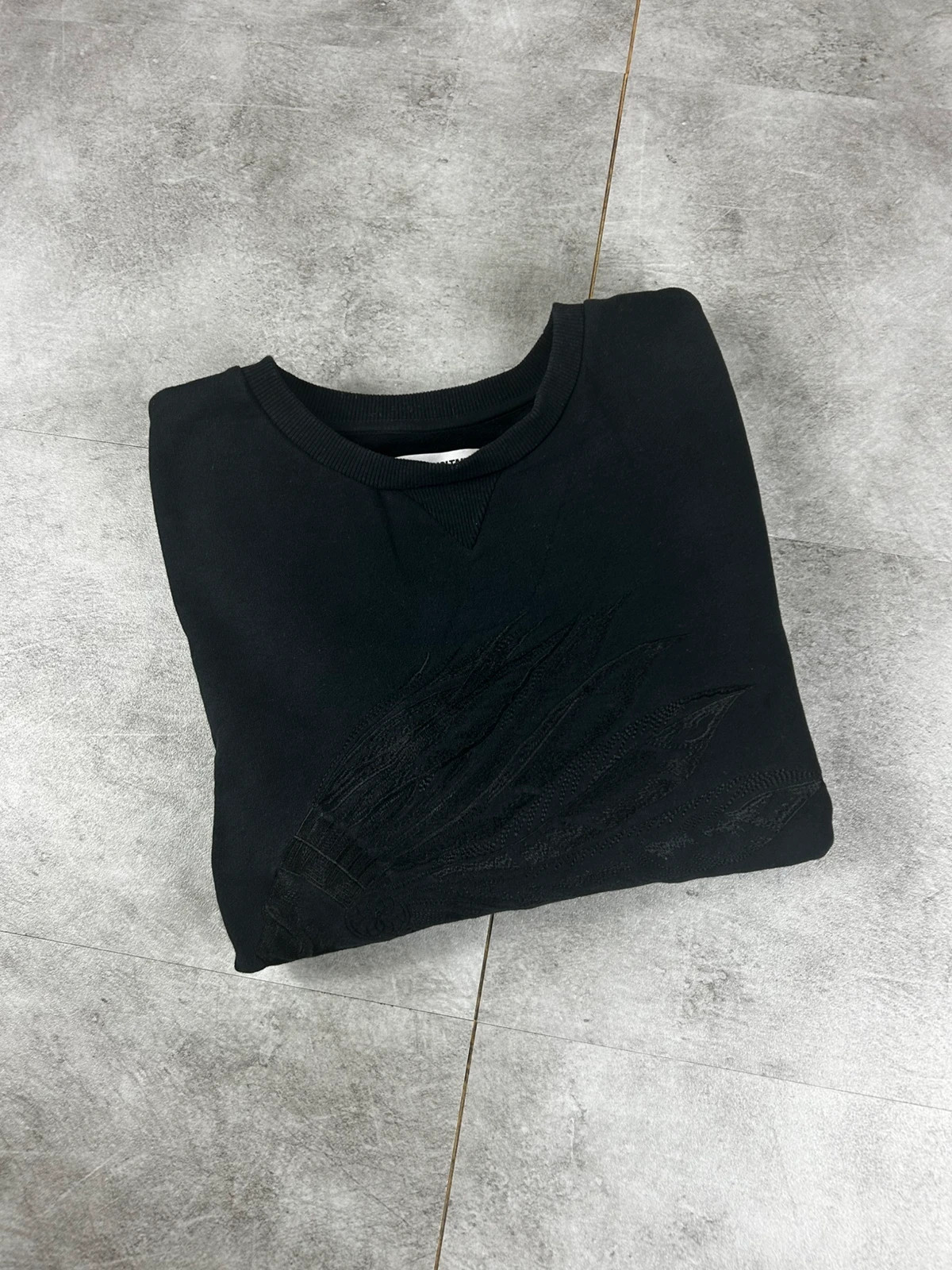 Zadig&Voltaire hommes pull indien brodé coton taille S noir
