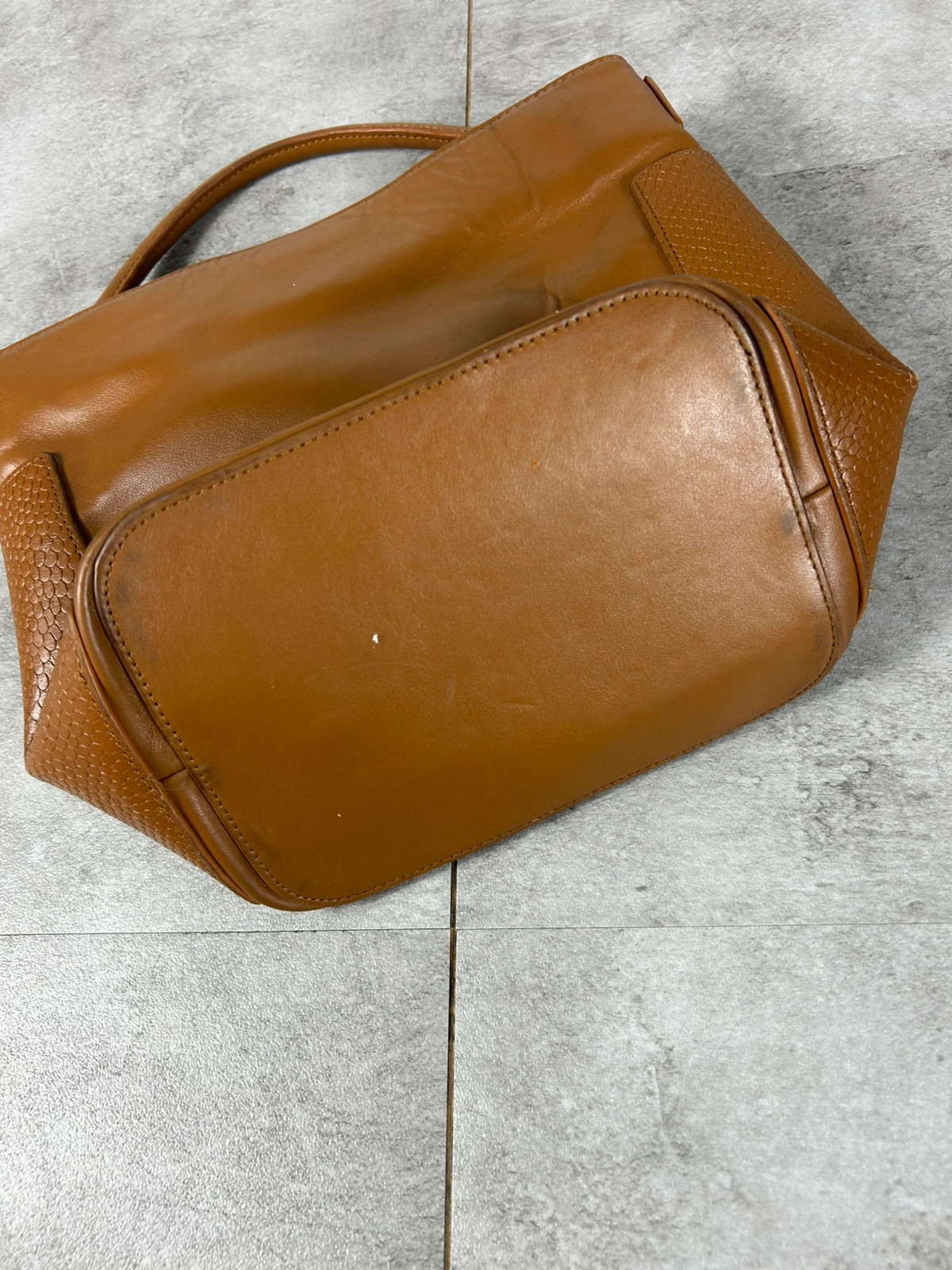 Nat & Nin femme sac cabas cuir cognac marron anses main grand format chic intemporel – Nat & Nin 3