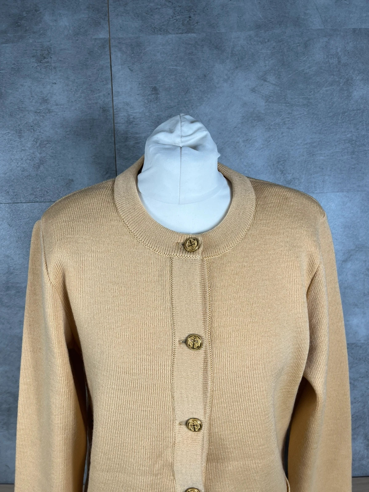 Saint James femme cardigan beige maille boutons ancre dorés veste marinière chic S 36 – Saint James – taille S / 36 / 8 3