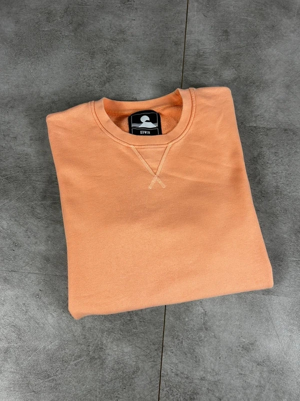 Edwin homme sweat manches courtes S orange coton casual streetwear minimaliste – Edwin – taille S