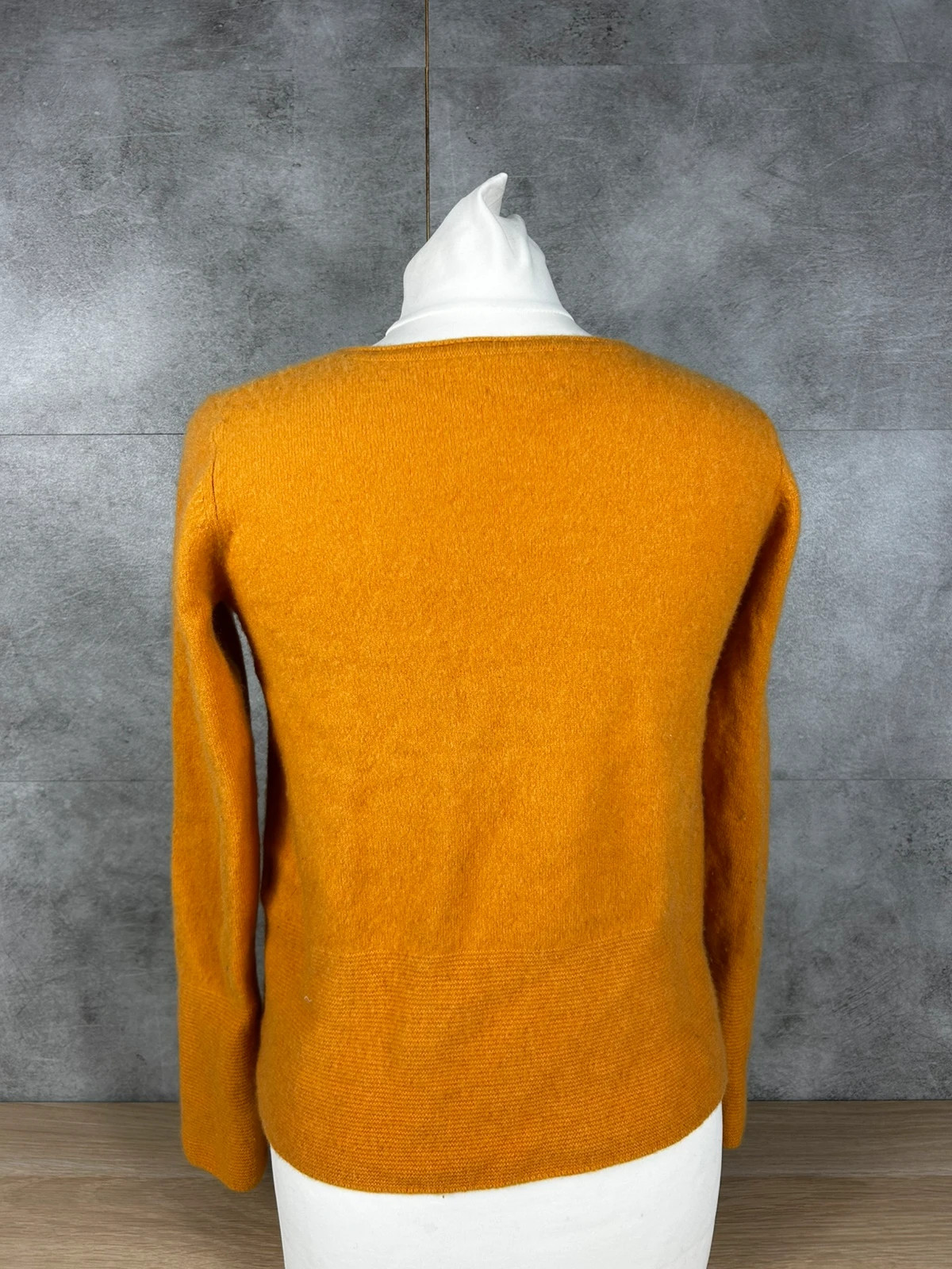 Maison 123 femmes pull 100 % cachemire orange moutarde col V doux chaud taille 36 S – Maison 123 – taille S / 36 / 8 2