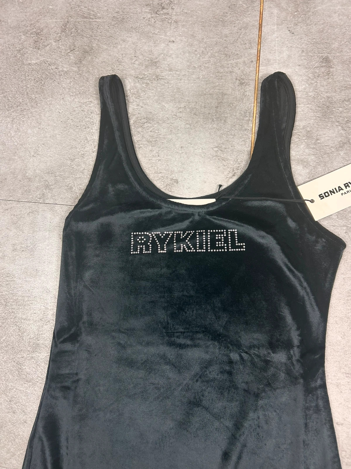 Sonia Rykiel femme body velours Rykiiel strass taille S justaucorps noir – Sonia Rykiel – taille S / 36 / 8 2