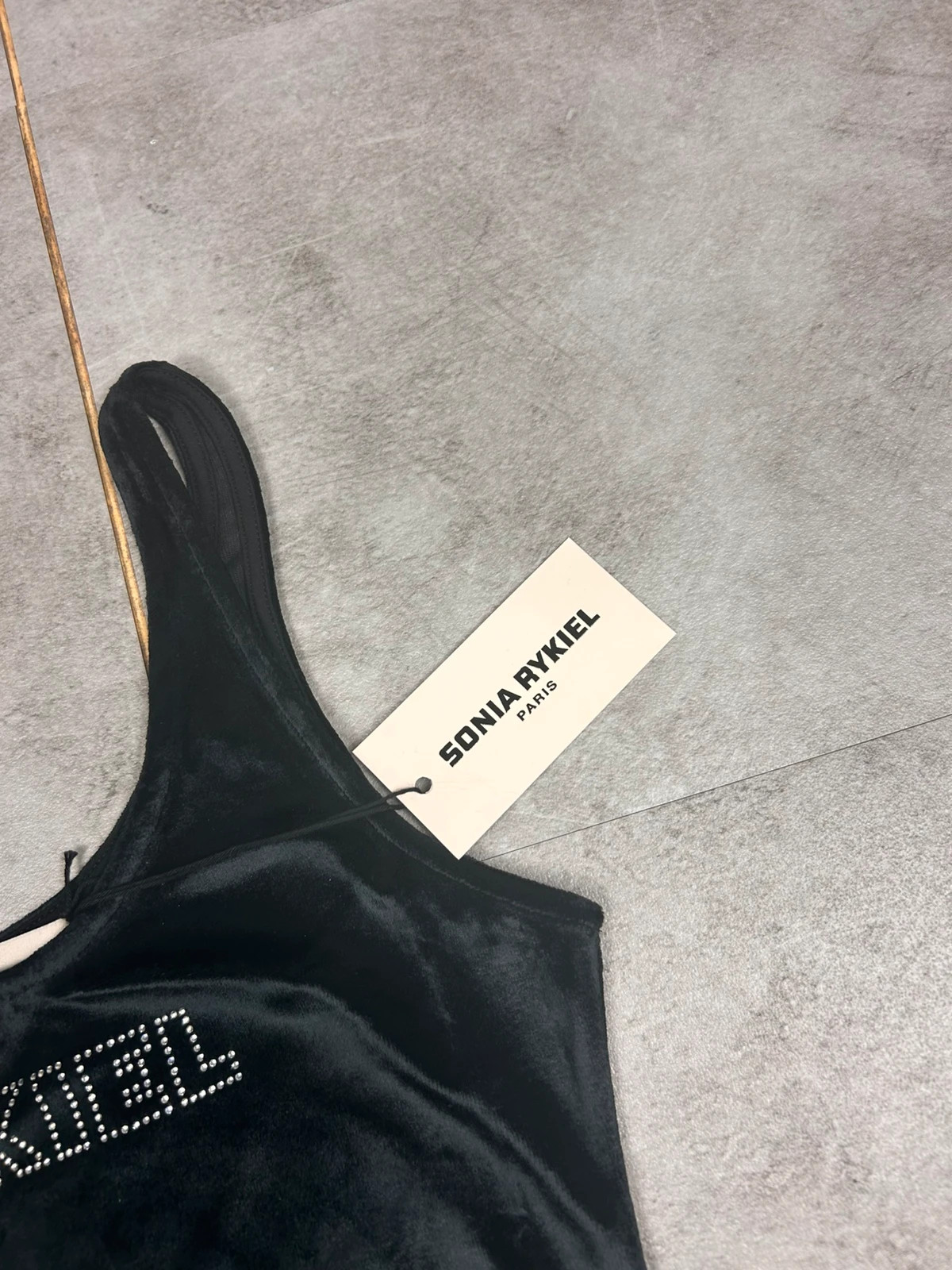 Sonia Rykiel femme body velours Rykiiel strass taille S justaucorps noir – Sonia Rykiel – taille S / 36 / 8 3