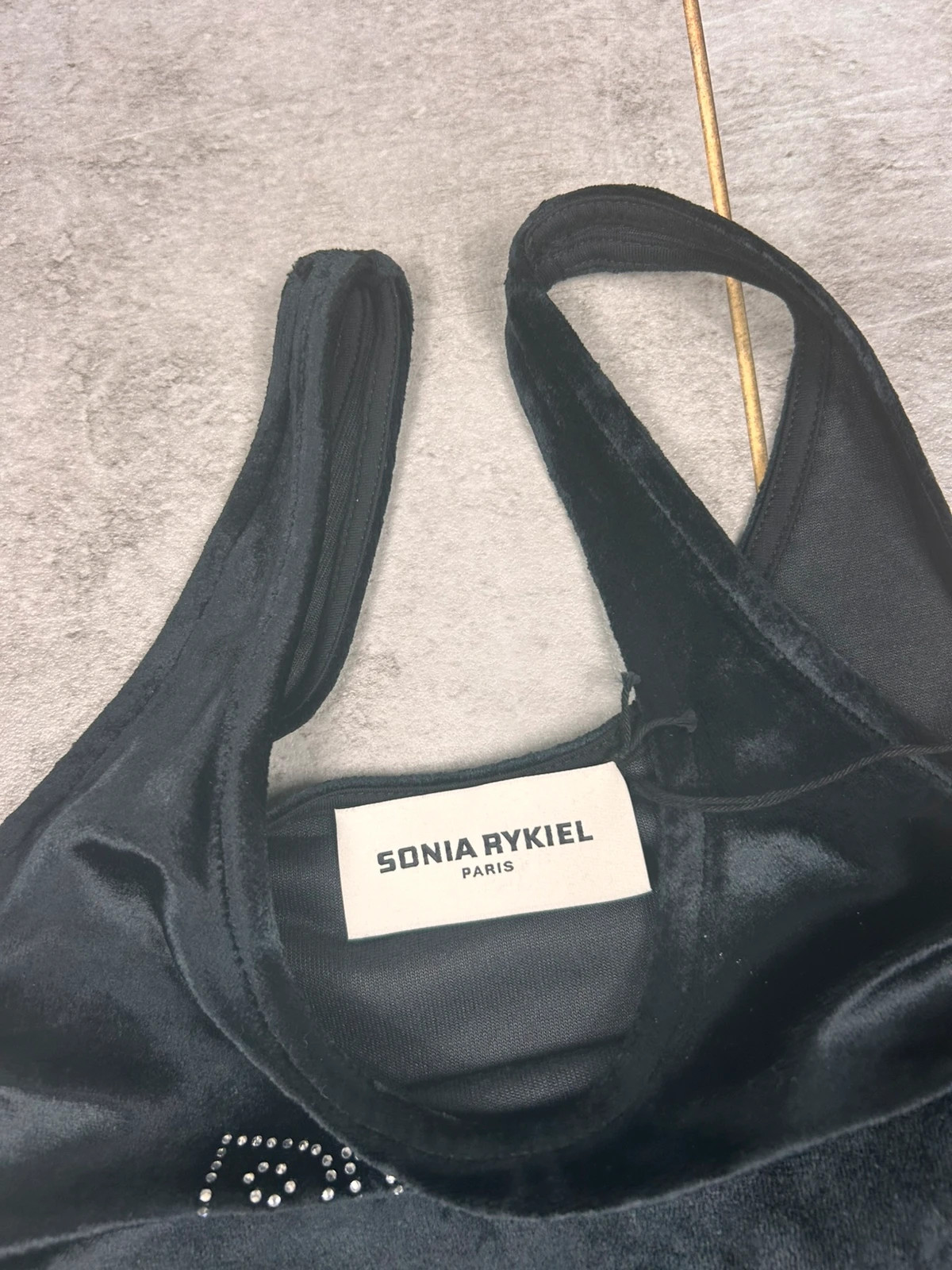 Sonia Rykiel femme body velours Rykiiel strass taille S justaucorps noir – Sonia Rykiel – taille S / 36 / 8 4