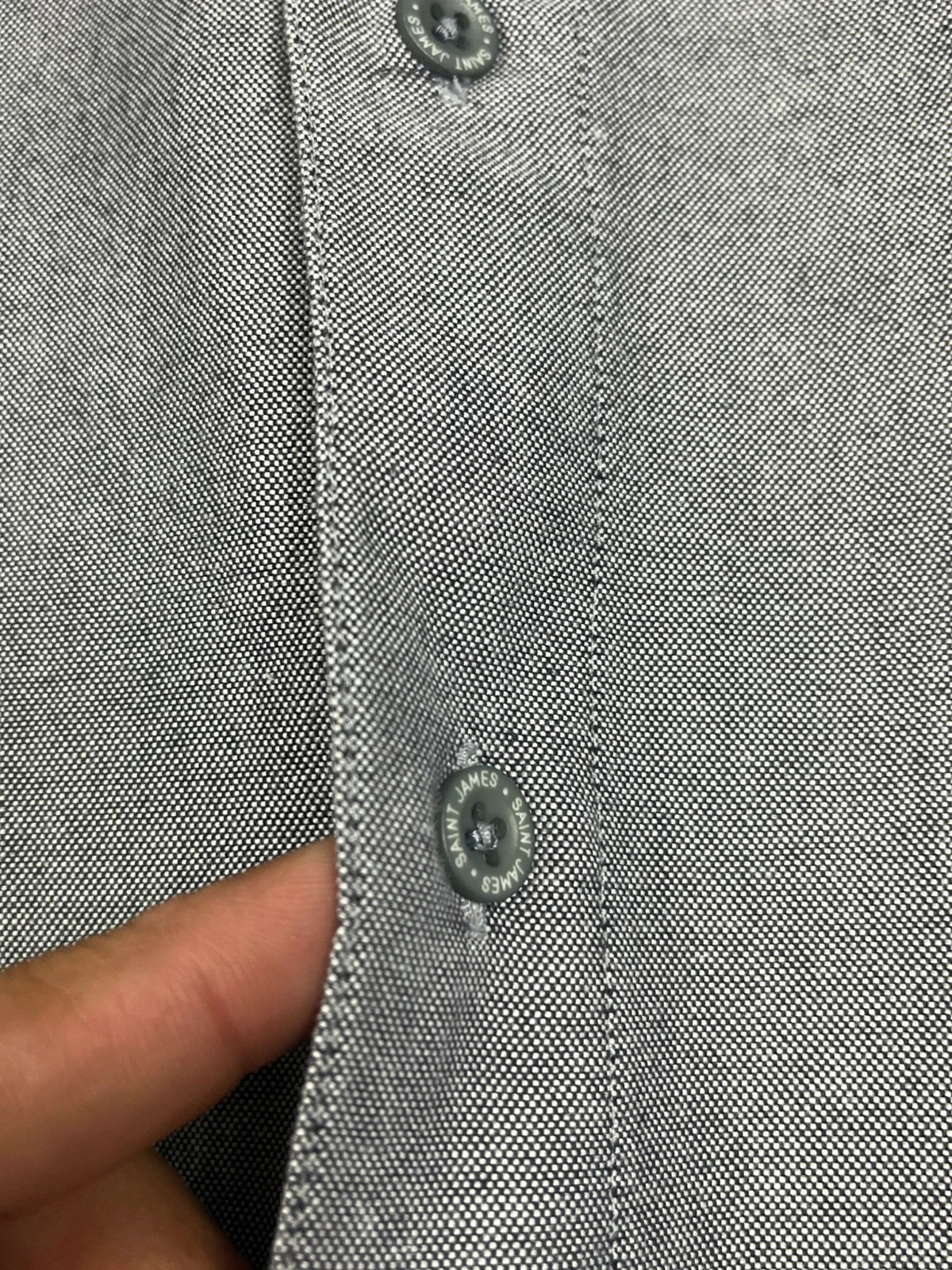 Saint James homme chemise coton gris chiné taille L Made in France casual chic – Saint James – taille L 4