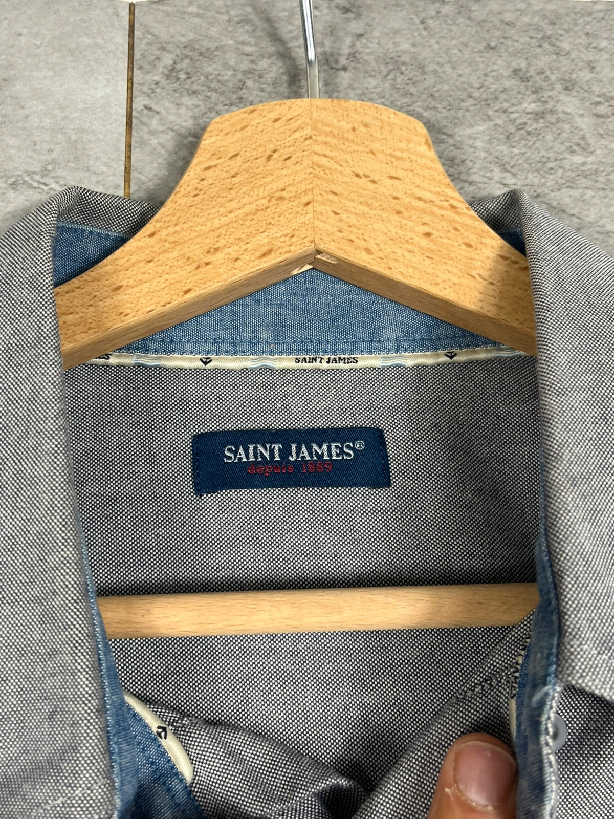 Saint James homme chemise coton gris chiné taille L Made in France casual chic – Saint James – taille L 5
