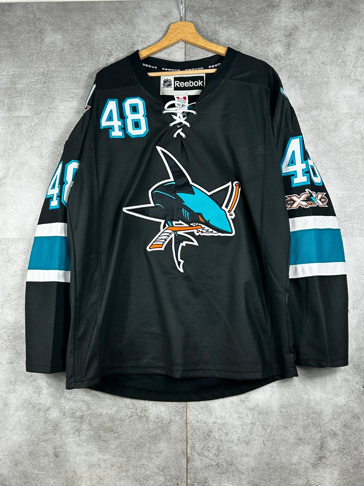 Reebok NHL San Jose Sharks Hertl 48 maillot hockey Made in Canada taille 52