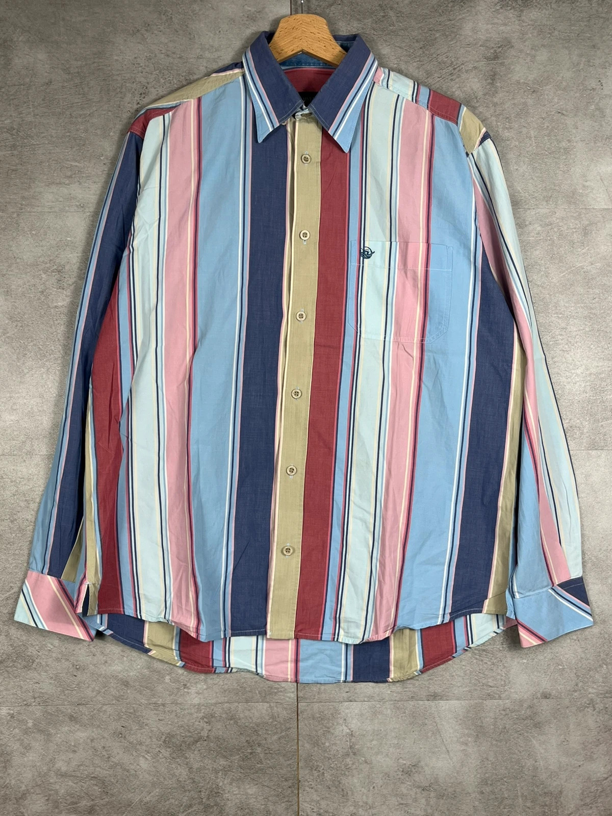 Saint James hommes chemise rayée coton taille M multicolore logo brodé Made in France casual chic