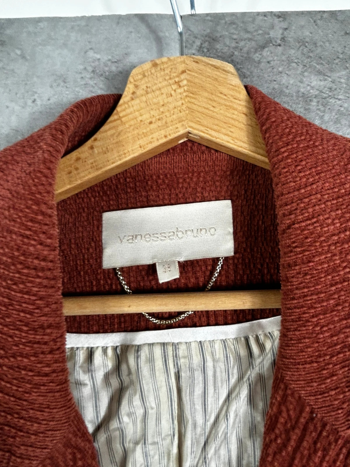 Vanessa Bruno Femme Blazer Veste Tailleur 38 Oversize Terracotta Brique Texturé Chic Casual – Vanessa Bruno – taille M / 38 / 10 5