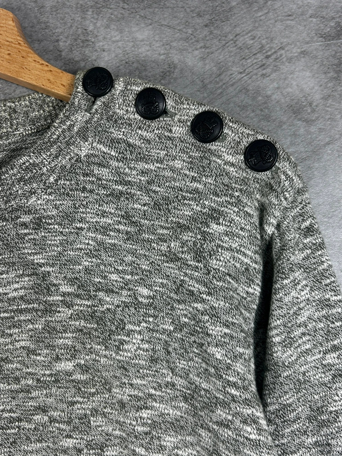 Armor Lux Pull Marin Gris Chiné Boutons Épaule Homme Taille estimée M – Armor-Lux – taille M 4