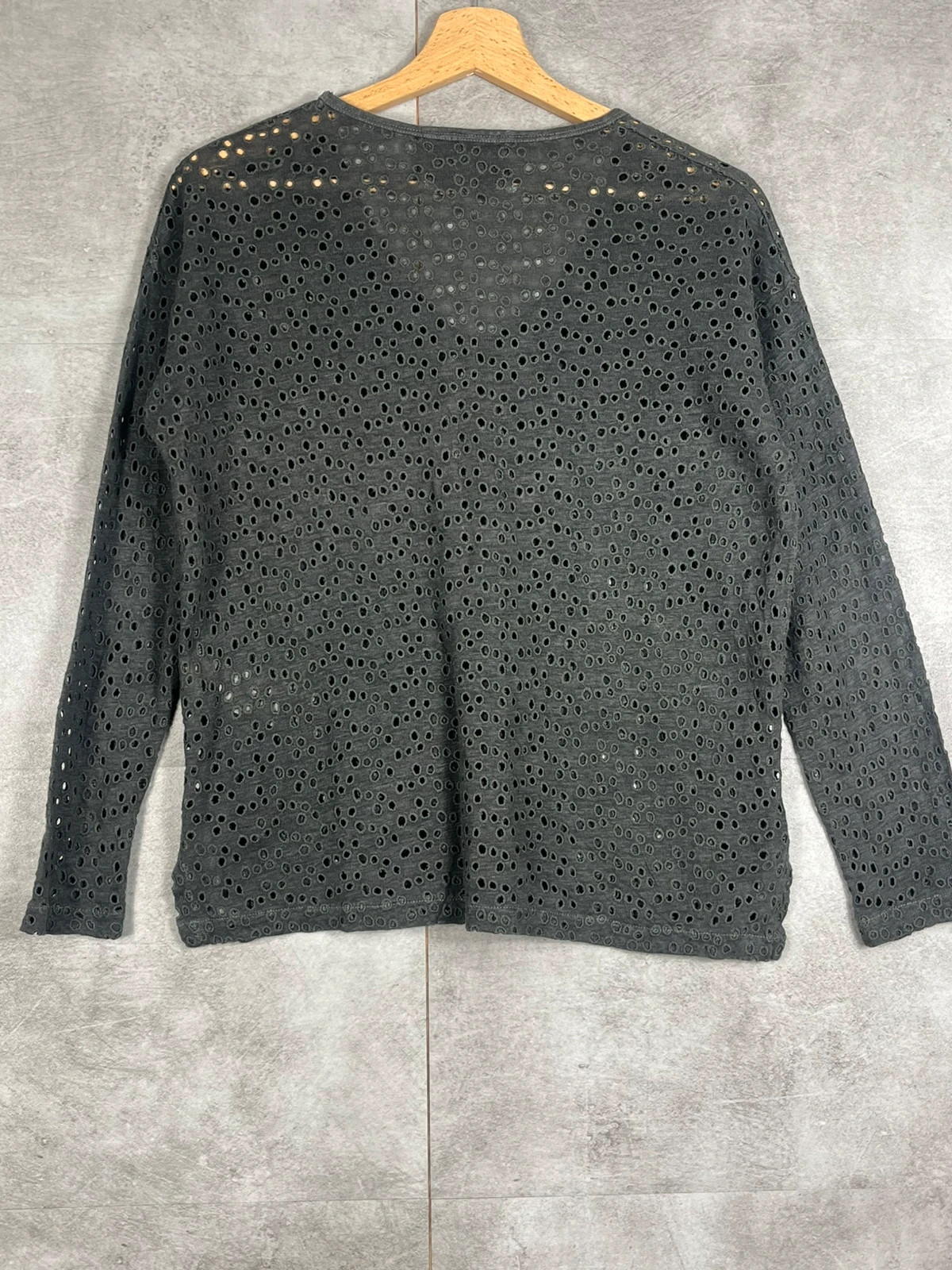 Majestic Filatures femmes Pull ajouré 100% lin gris anthracite T2 (M) Made in Europe – Majestic Filatures – taille M / 38 / 10 2