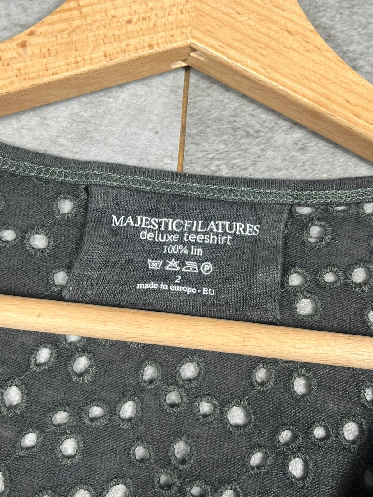 Majestic Filatures femmes Pull ajouré 100% lin gris anthracite T2 (M) Made in Europe – Majestic Filatures – taille M / 38 / 10 4