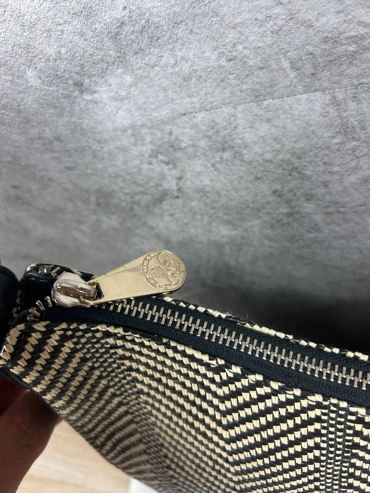 Pourchet Femme Sac Porté Épaule Tressé Noir Beige Toile Cuir Chic Hobo Made in France – Pourchet 5