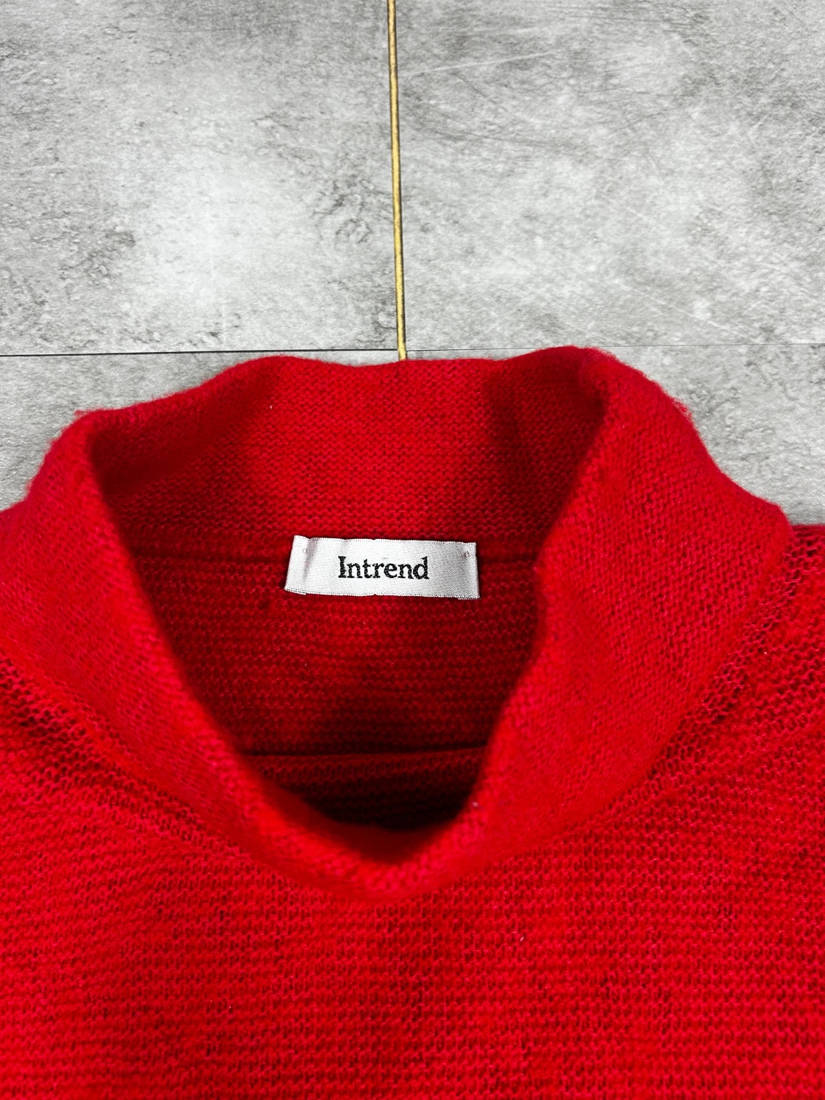 Intrend femmes pull col montant taille M laine cachemire rouge – Intrend – taille M / 38 / 10 3
