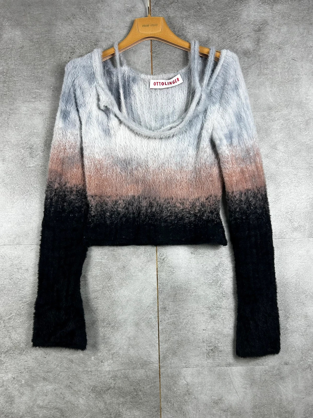 Ottolinger femmes pull effet mohair taille S maille duveteuse dégradé crop luxe designer – OTTOLINGER – taille S / 36 / 8 4