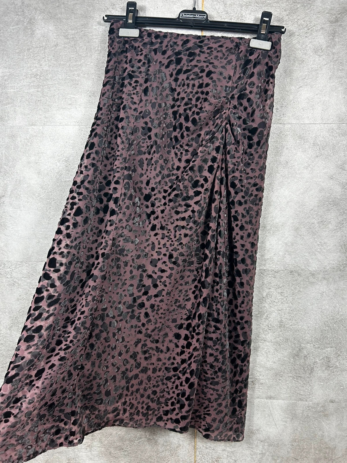 ba&sh femmes jupe longue fluide Dido taille 34 longue fluide darkprune imprimé léopard velours – Ba&sh – taille XS / 34 / 6 2