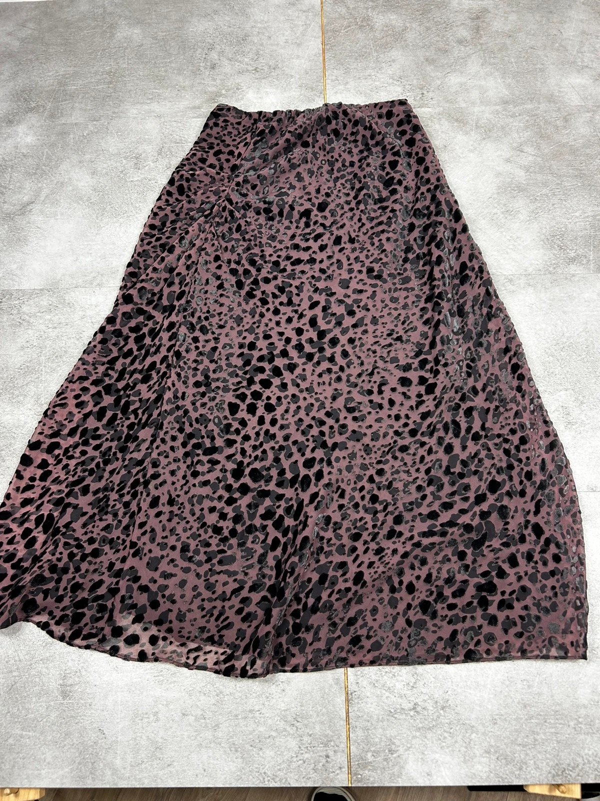 ba&sh femmes jupe longue fluide Dido taille 34 longue fluide darkprune imprimé léopard velours – Ba&sh – taille XS / 34 / 6 5